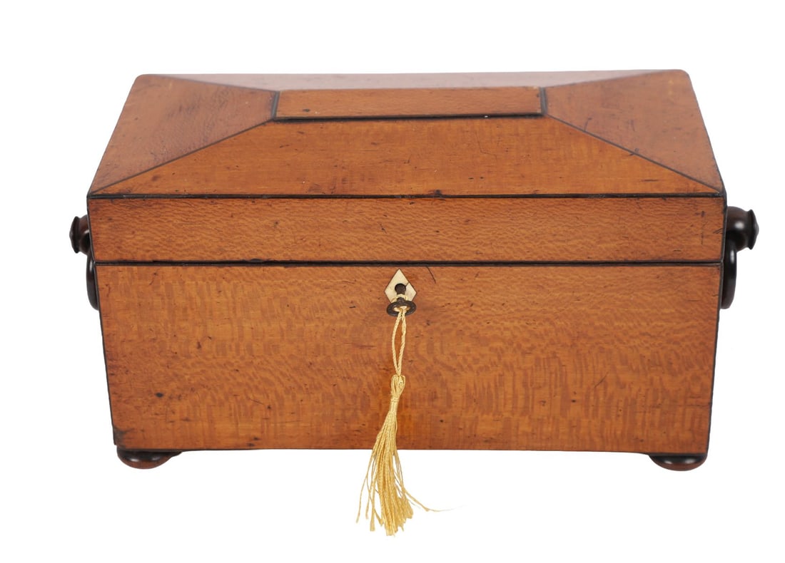 GEORGIAN SATINWOOD TEA CADDY (1 of 3)