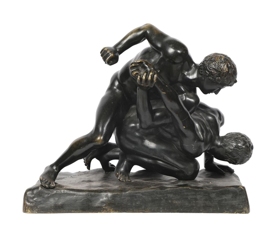 19TH - CENTURY FRENCH SCHOOL: Title: The WrestlersMedium: BronzeSignature: Signed 'Musee de Florence'Provenance: Private Collection SCULPTURE