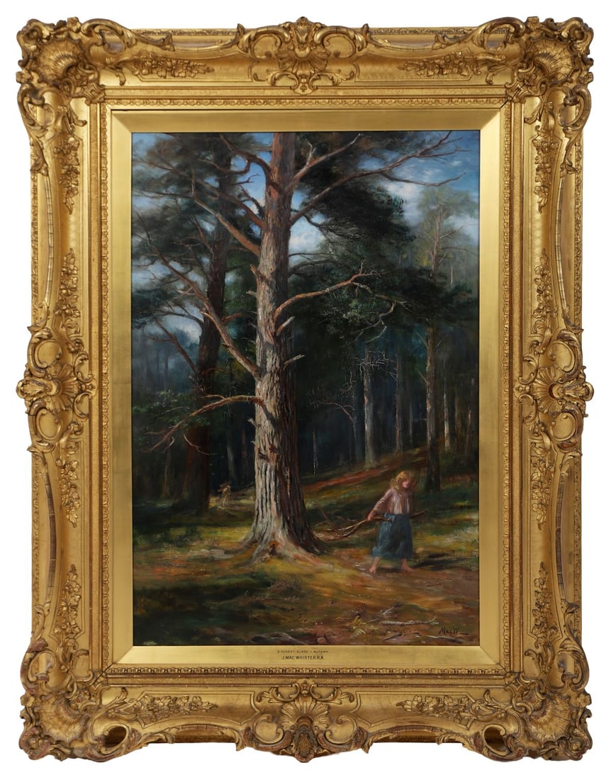 JOHN MACWHIRTER RA HRSA RI RE: (SCOTTISH, 1839-1911)Title: A Forest Glade - AutumnMedium: Oil on CanvasSignature: Signed Lower RightProvenance: Private CollectionFramed PICTURES AND PRINTS