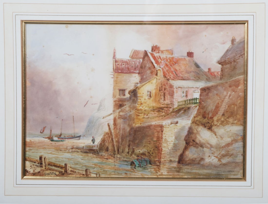 DAVID WATTS (SCOTTISH, FL. 1918 - 1938): Title: Coastal sceneMedium: WatercolourSignature: Signed Lower LeftProvenance: Private CollectionFramed PICTURES AND PRINTS