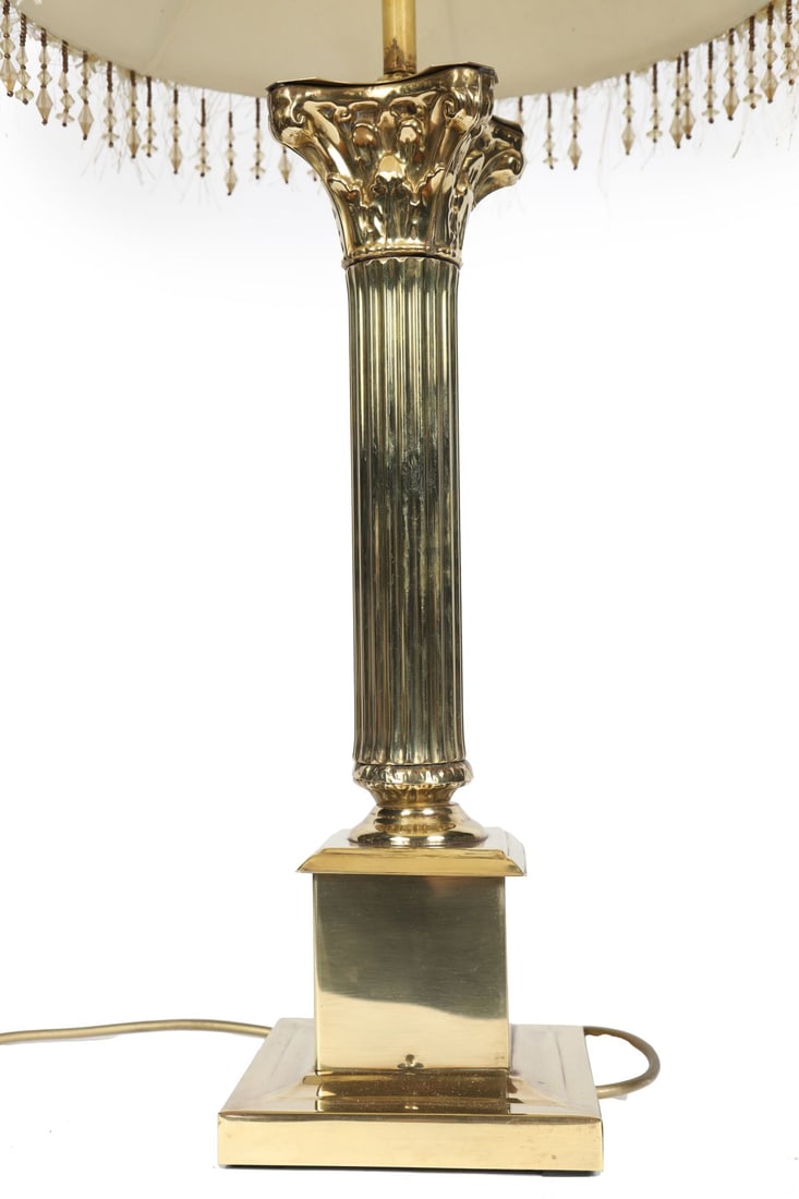 BRASS FLUTED COLUMN TABLE LAMP - 4