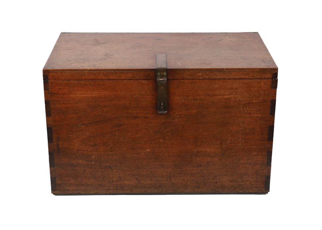 EARLY 19TH-CENTURY IRISH MAHOGANY TRUNK (1 of 2)