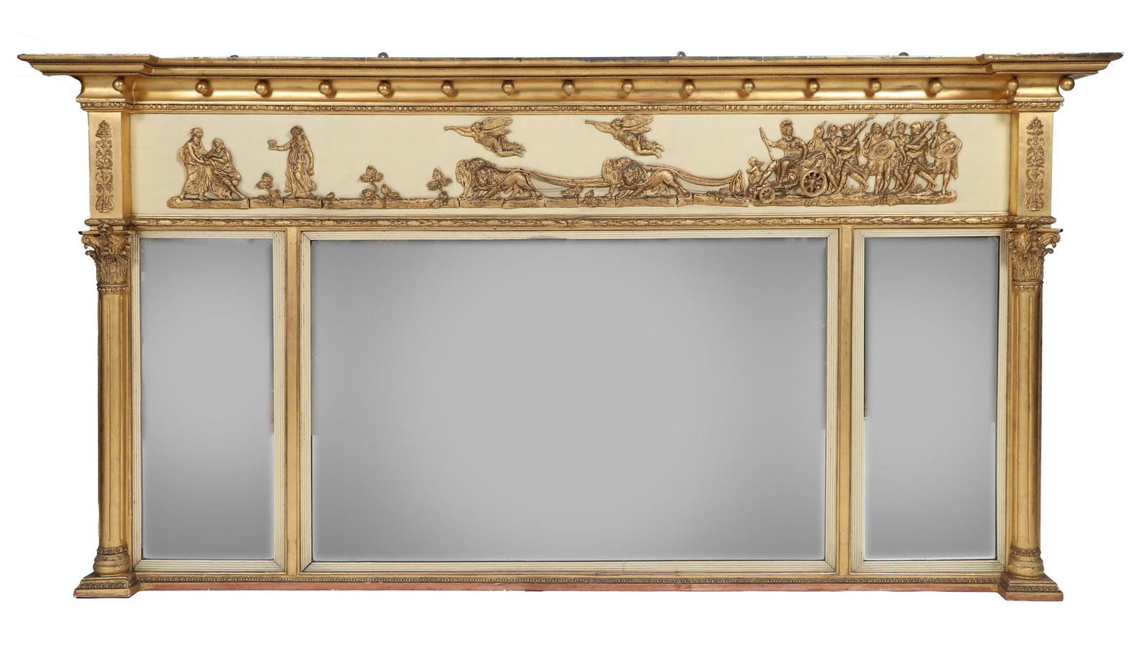 19TH-CENTURY PARCEL-GILT OVERMANTEL MIRROR (1 of 3)
