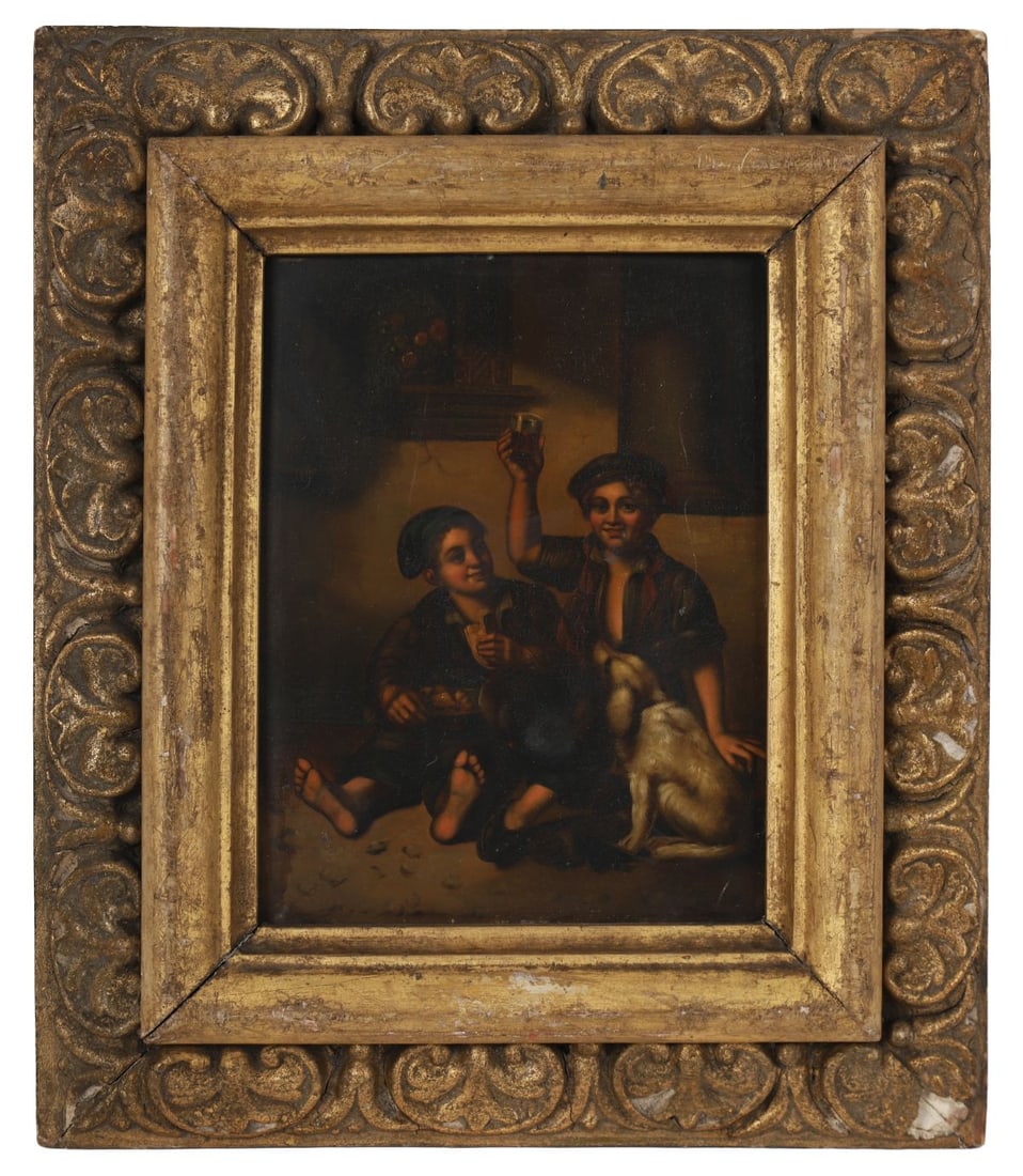 19TH - CENTURY GERMAN SCHOOL: IN THE MANNER OF FRIEDRICH GONNE (1813 - 1906) Title: Genre SceneMedium: Oil on PanelSignature: UnsignedProvenance: Private CollectionFramed PICTURES AND PRINTS