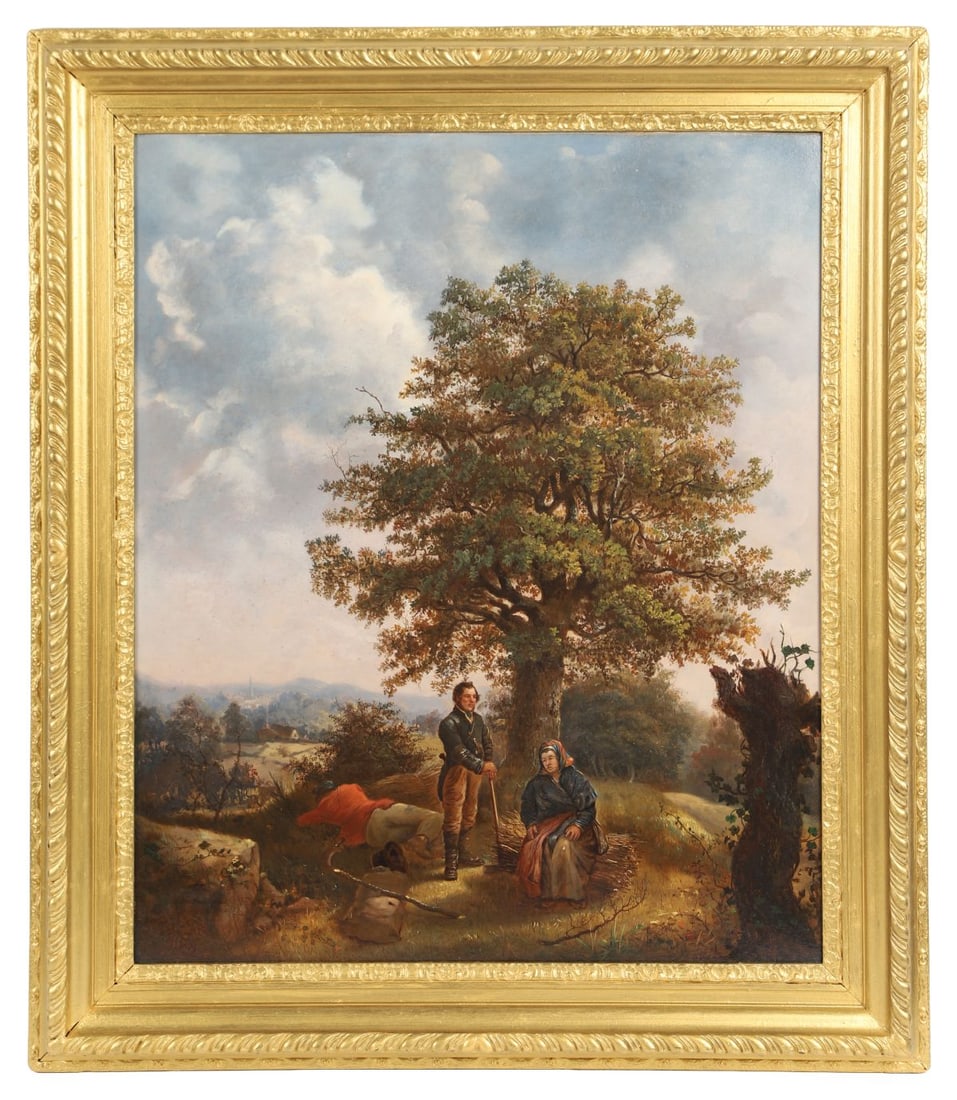 WILLIAM FREDERICK WITHERINGTON RA: (BRITISH, 1785 - 1865)Title: Faggot Gatherers, Near Chichester (1864)Medium: Oil on CanvasSignature: Signed and Dated Lower Left; Inscribed on Label VersoProvenance: Bonhams, 'A Discerning Eye', Knigh