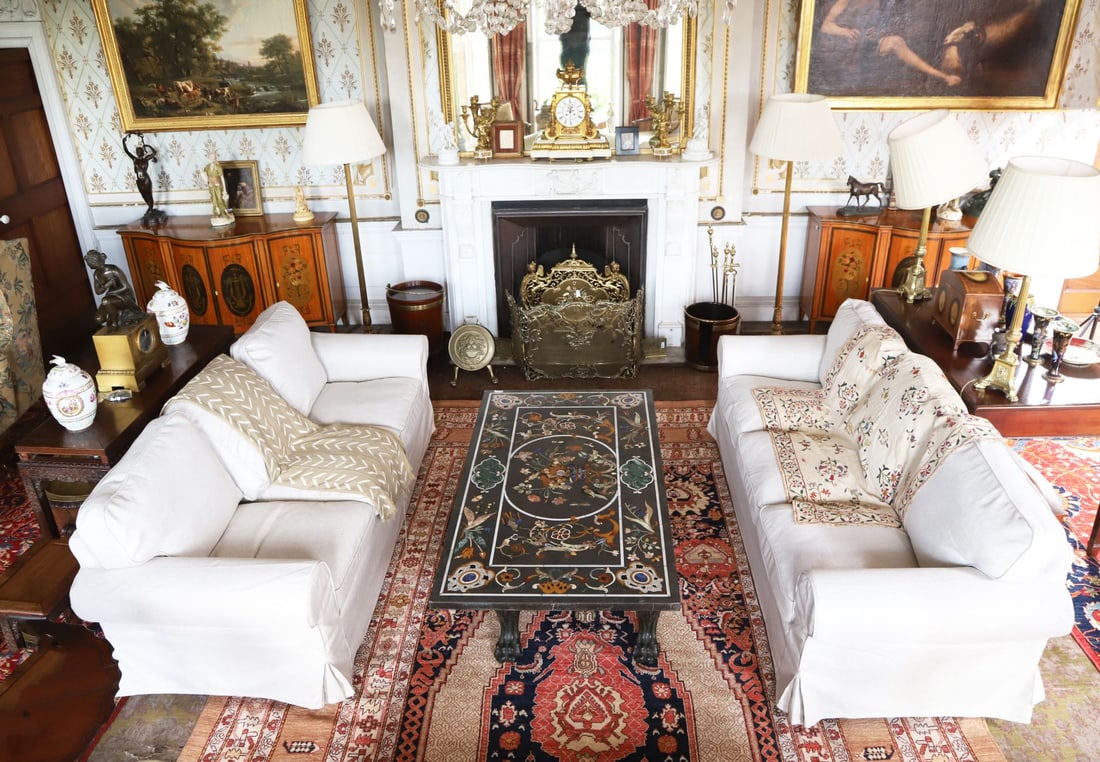 PAIR OF MODERN 3-SEATER SETTEES: each with loose cushions and covers. FURNITURE