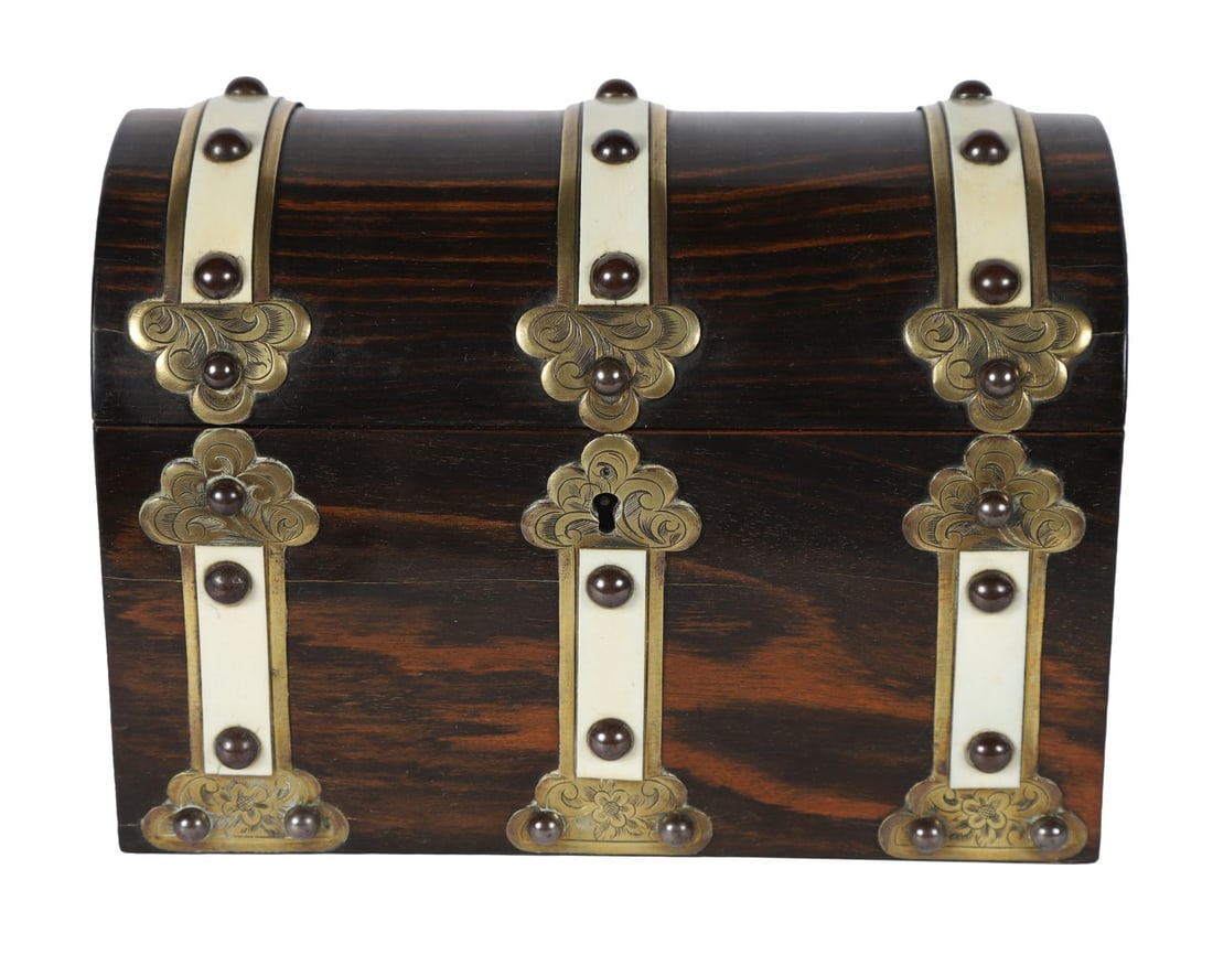 19TH-CENTURY COROMANDEL, IVORY STATIONERY BOX (1 of 3)