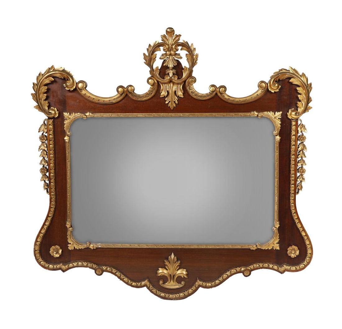 MAHOGANY & PARCEL-GILT OVERMANTEL MIRROR (1 of 4)