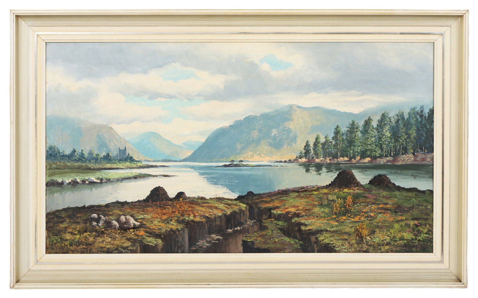 WILLIAM HENRY BURNS (1924 - 1995): Title: Glenveagh, Co. DonegalMedium: Oil on CanvasSignature: Signed Lower Left and Titled VersoProvenance: Private CollectionFramed PICTURES AND PRINTS
