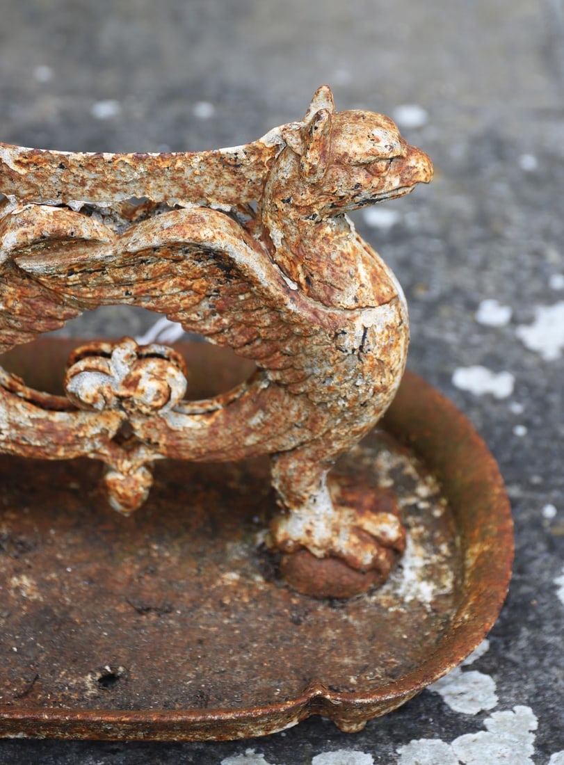 REGENCY CAST IRON GRIFFIN PATTERN BOOT SCRAPER - 2