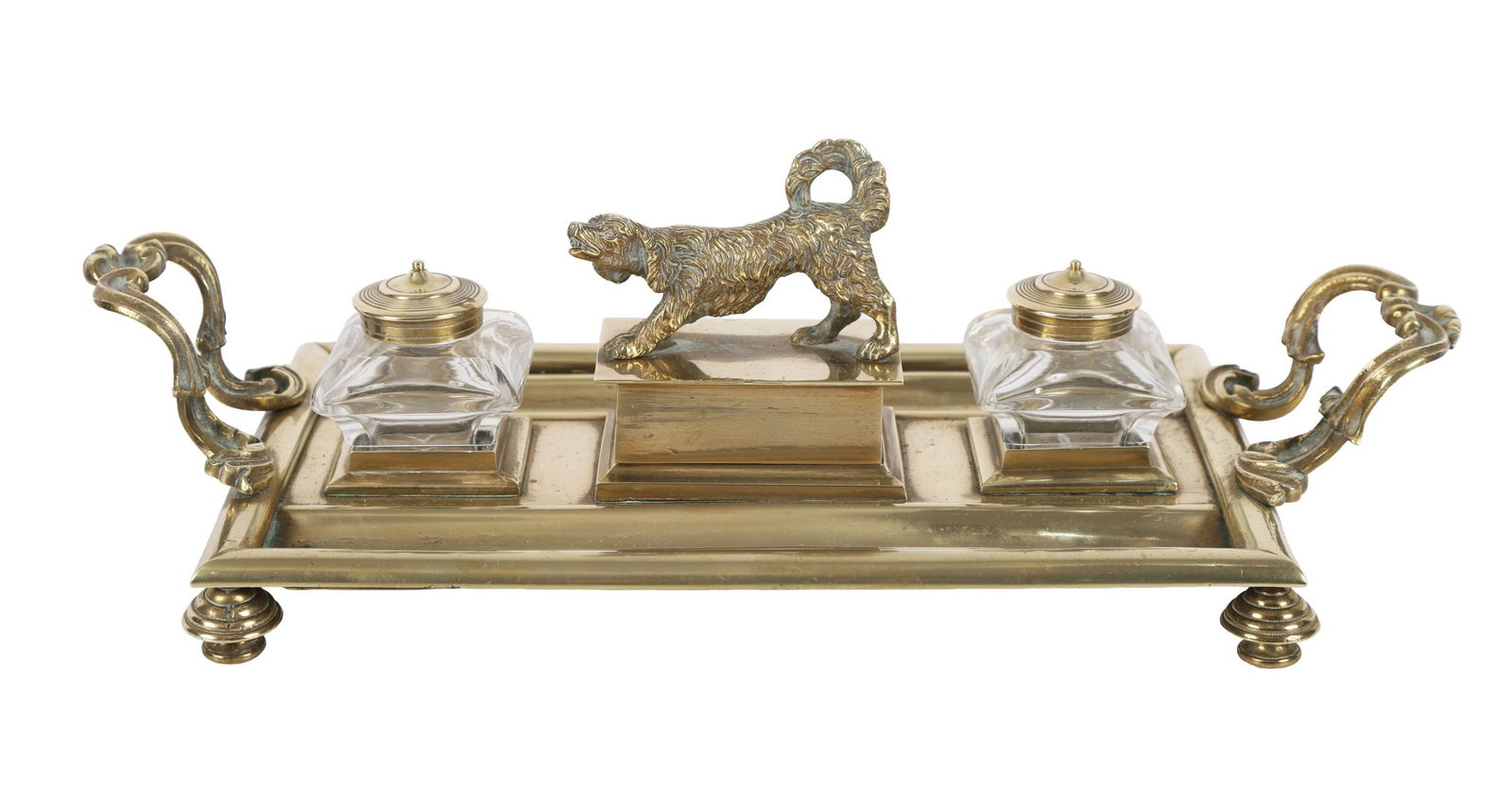 EARLY 19TH-CENTURY BRASS PEN AND INK STAND (1 of 4)