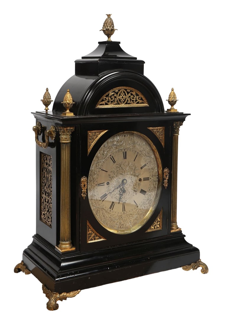 19TH-CENTURY EBONISED BRACKET CLOCK - 3
