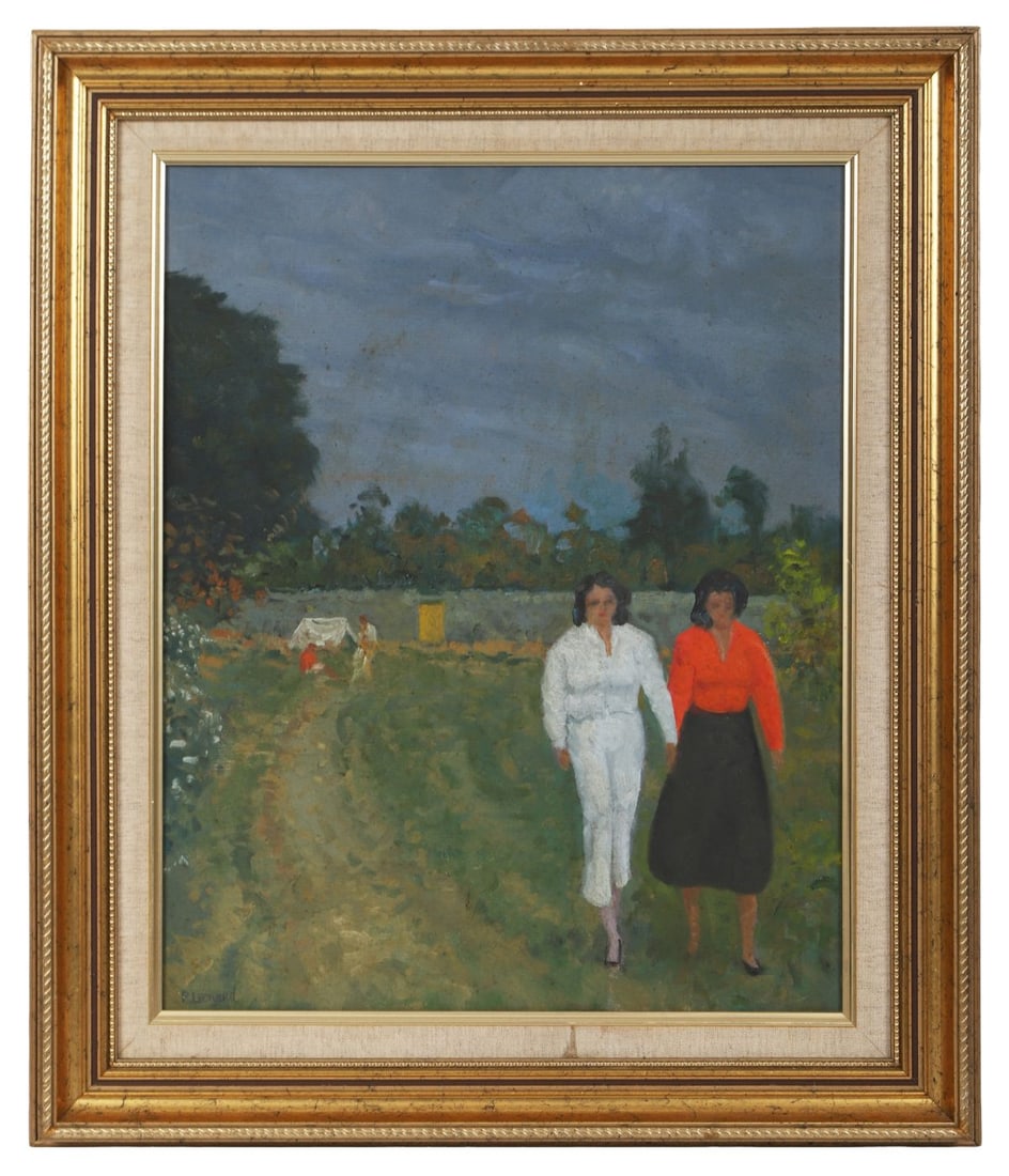 PATRICK LEONARD HRHA (1918 - 2005): Title: Skerries - Near Tennis Courts (1985)Medium: Oil on BoardSignature: Signed Lower Left and Inscribed VersoProvenance: Bin Ban Gallery, Tralee, Co. Kerry, Where acquired by the Present