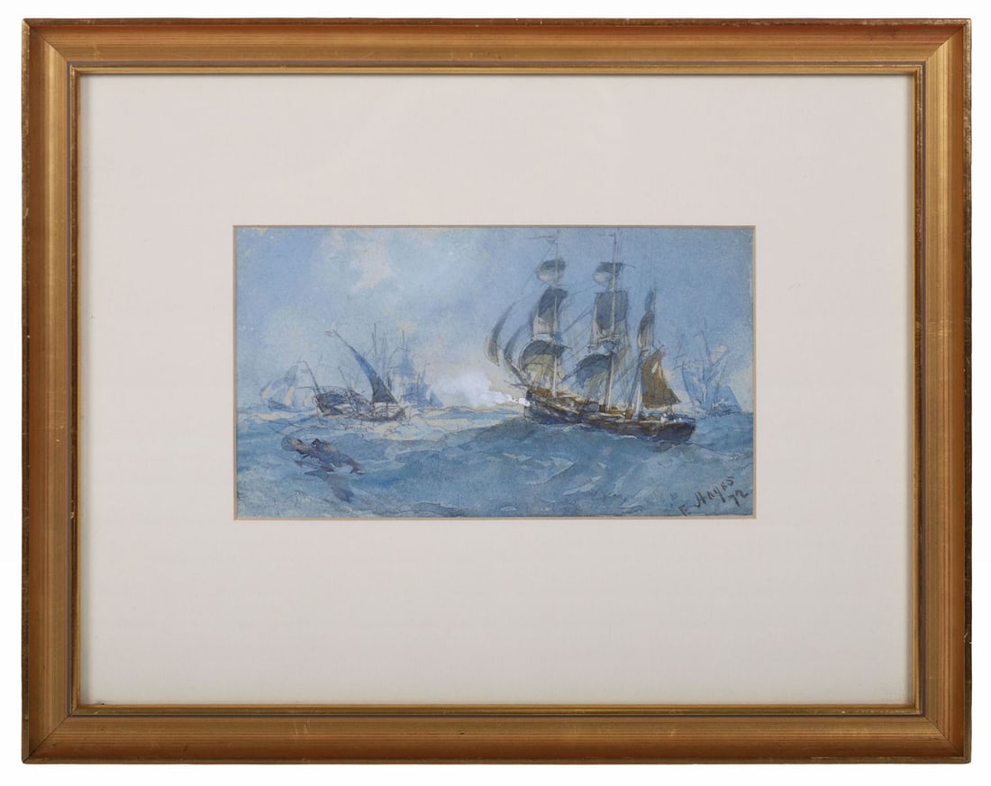 EDWIN HAYES RHA RI ROI (1819 - 1904): Title: A Choppy Morning (1872)Medium: WatercolourSignature: Signed and Dated Lower RightProvenance: Private CollectionFramed PICTURES AND PRINTS Wednesday 10th June 2026 14:04:10
