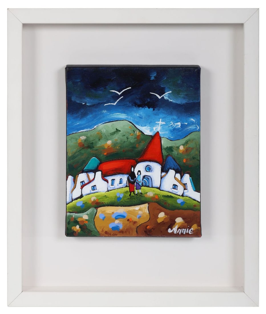 ANNIE ROBINSON (B. 1961): Title: Seagulls over the VillageMedium: Acrylic on CanvasSignature: Signed Lower RightProvenance: Oriel Gallery, Dublin (Label Verso); Private CollectionFramed PICTURES AND PRINTS Wednesday 10th June