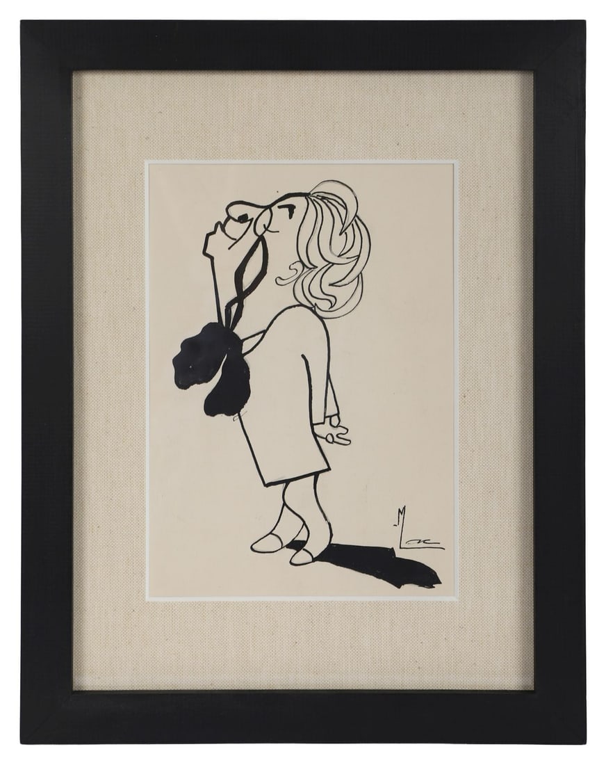 ISA M. 'MAC' MACNIE (1869 - 1958): Title: W.B. Yeats Caricature Medium: Pen and InkSignature: Signed Lower RightProvenance: The Providence Art Club, Rhode Island, 2025; Private CollectionFramed PICTURES AND PRINTS Wednesday 10th June