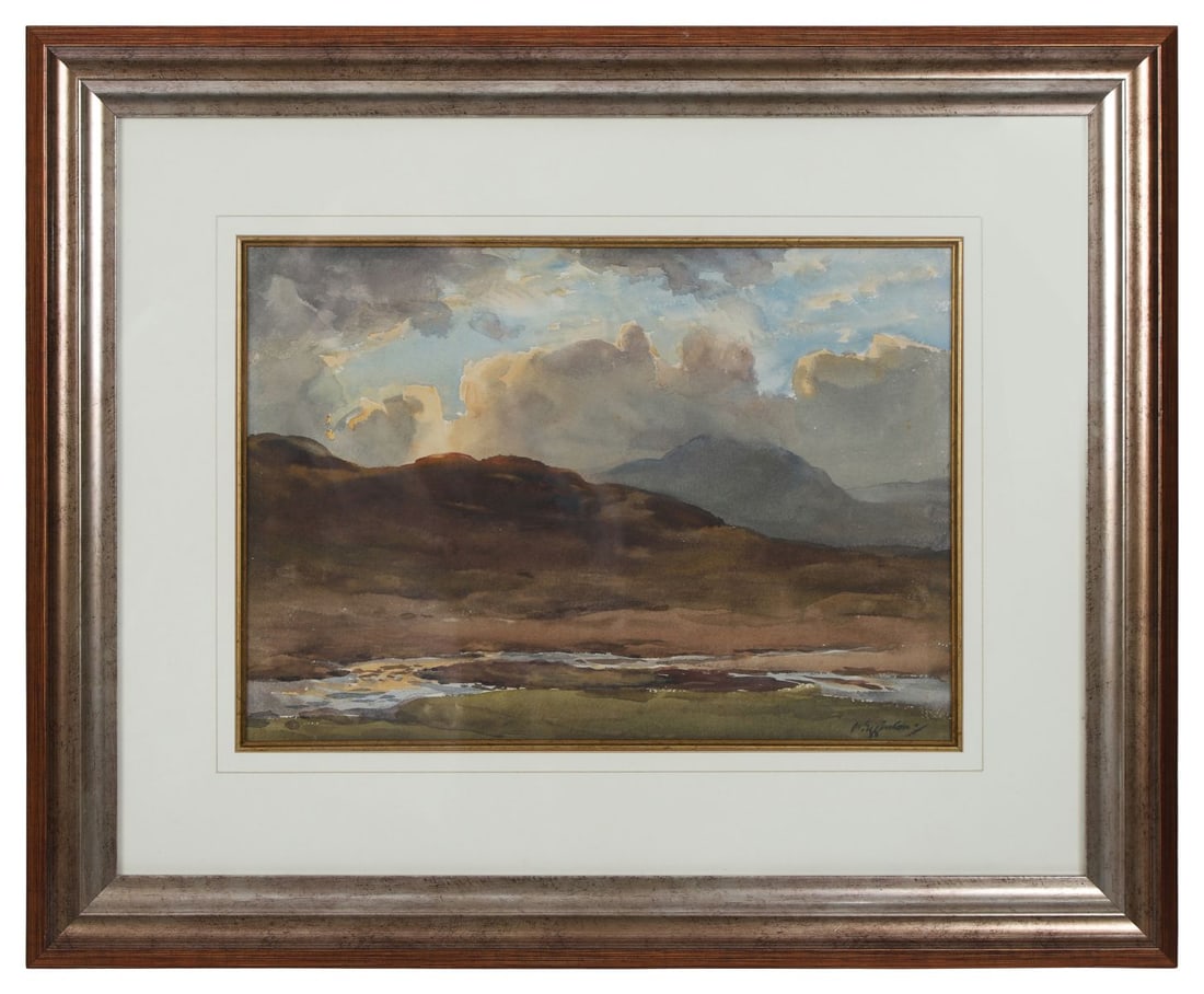 WYCLIFFE EGGINTON RI RCA (1875 - 1951): Title: Sundown, River OrchyMedium: WatercolourSignature: Signed Lower Right Provenance: The Boydell Galleries, Liverpool (Label Verso); Private CollectionFramed PICTURES AND PRINTS Wednesday 10th