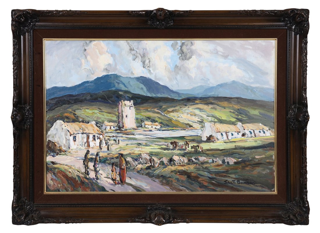 JOHN T. BANNON (B. 1933): Title: Grainne Mhaol Country (Grace O'Malley Country), Co. Galway / ClareMedium: Oil on CanvasSignature: Signed Lower Right and Titled VersoProvenance: Private CollectionFramed PICTURES AND PRINTS