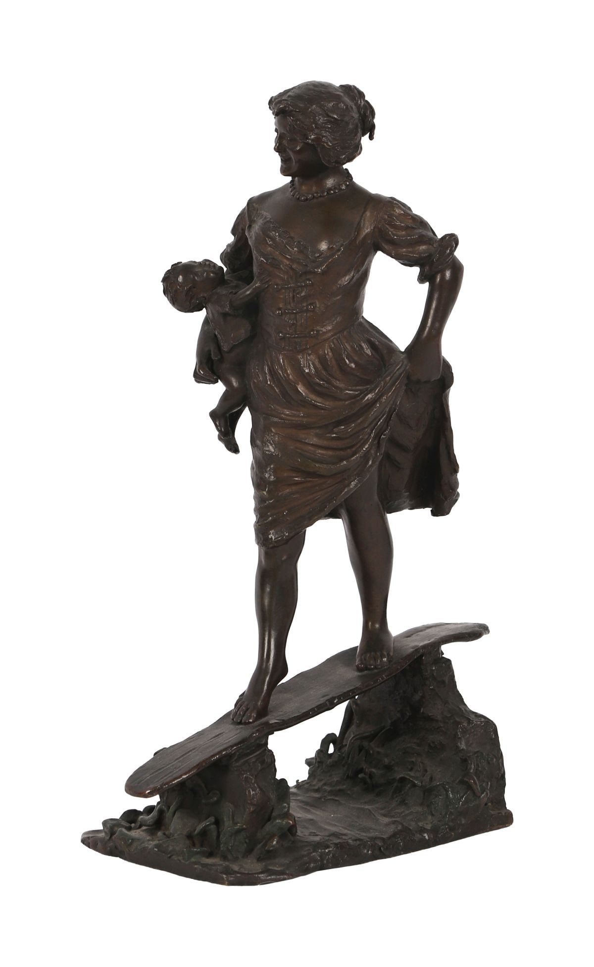 CONTINENTAL SCHOOL: Title: Mother and child SurfingMedium: BronzeSignature: UnsignedProvenance: Private Collection SCULPTURE Wednesday 10th June 2026 14:55:50