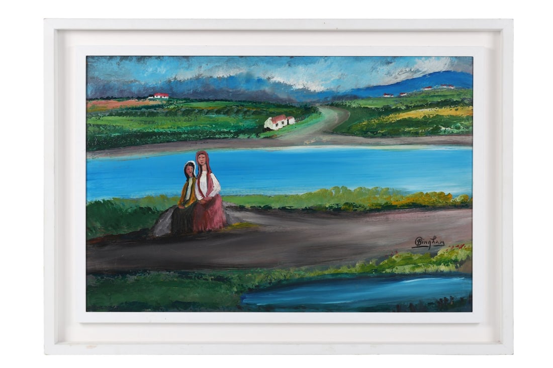 JIMMY BINGHAM (1925 - 2009): Title: With MumMedium: Acrylic on BoardSignature: Signed Lower RightProvenance: Private CollectionFramed PICTURES AND PRINTS Wednesday 10th June 2026 15:08:20