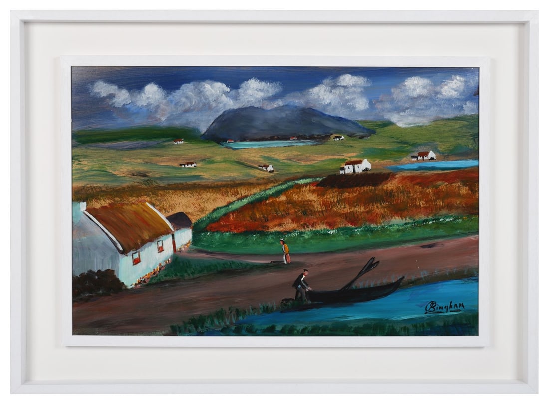 JIMMY BINGHAM (1925 - 2009): Title: Home Sweet HomeMedium: Oil on BoardSignature: Signed Lower Right and Inscribed VersoProvenance: Private CollectionFramed PICTURES AND PRINTS Wednesday 10th June 2026 15:15:50