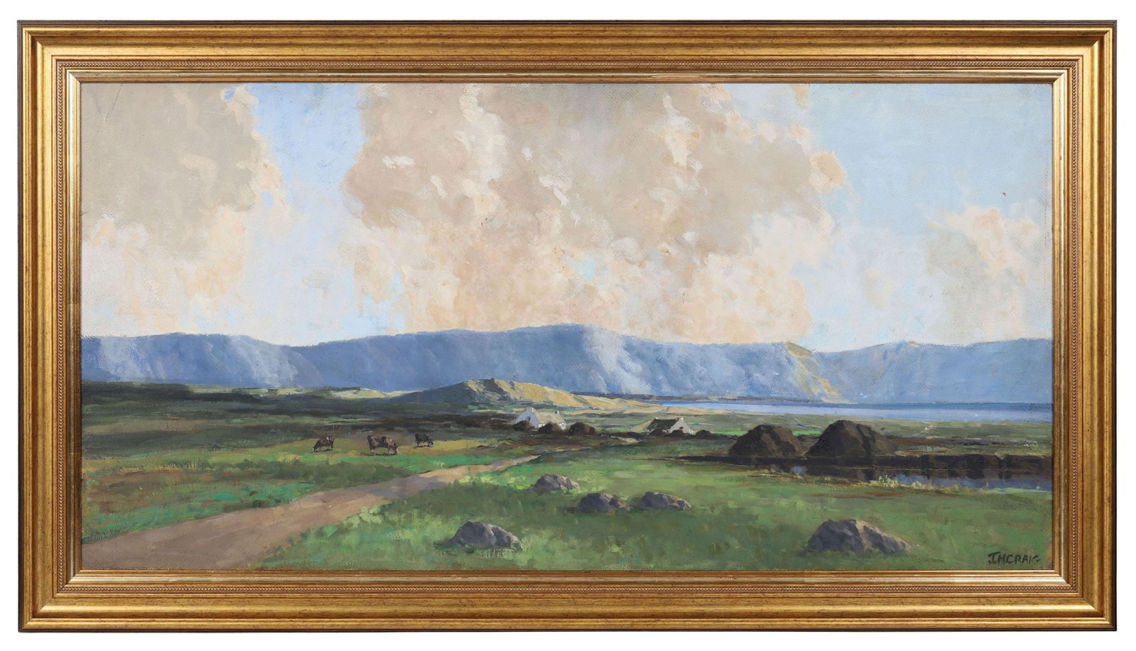 JAMES HUMBERT CRAIG RHA RUA (1877 - 1944): Title: Near Rosbeg, Co. DonegalMedium: Oil on BoardSignature: Signed Lower Right and Titled VersoProvenance: Country House Collection, Dromore, Co. Down; Private CollectionFramedJames Humbert Craig wa