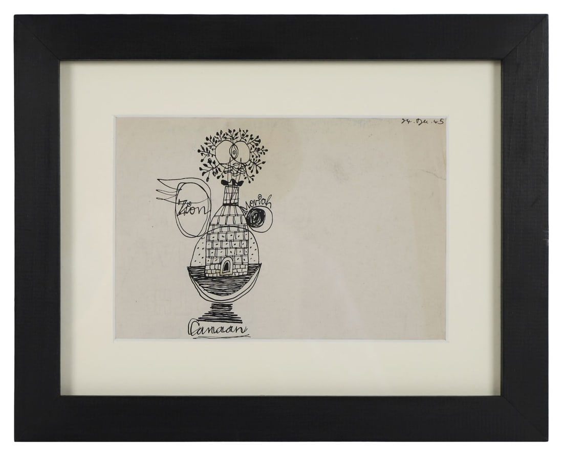 COLIN MIDDLETON RHA RUA MBE (1910 - 1983): Title: Canaan, Zion and Moriah - The Promised Land (1945)Medium: Pencil SketchSignature: Unsigned; Dated Upper RightProvenance: The Artist's Sketchbook; The Collection of Cecil McCartney, friend of th