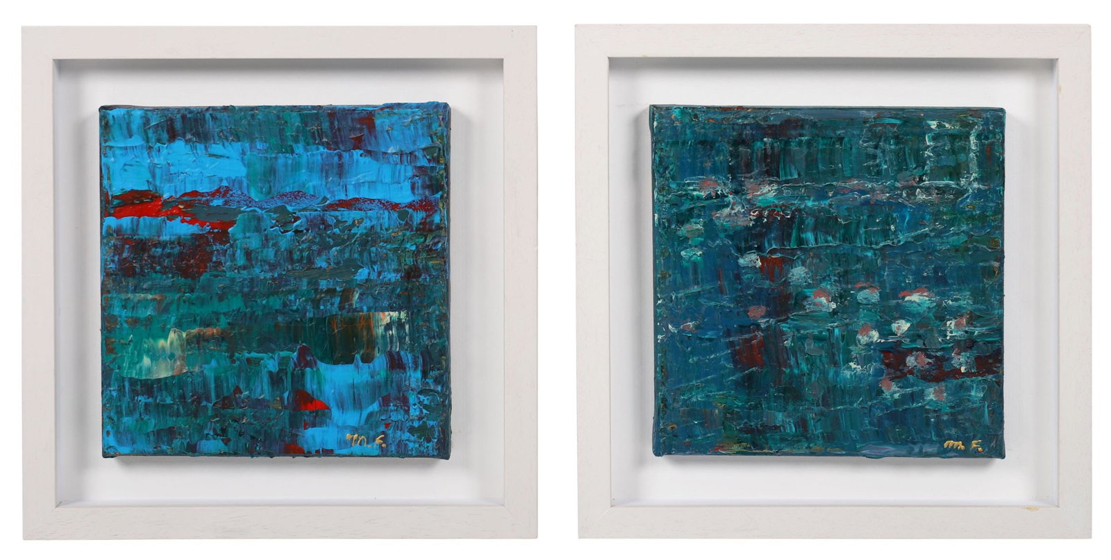 MARY FALLON (CONTEMPORARY): Title: Coastal Studies (Pair)Medium: Acrylic on CanvasSignature: Both Signed Lower Right and Inscribed VersoProvenance: The Artist's Studio, Malahide, Co. DublinFramed PICTURES AND PRINTS Wednesday 10
