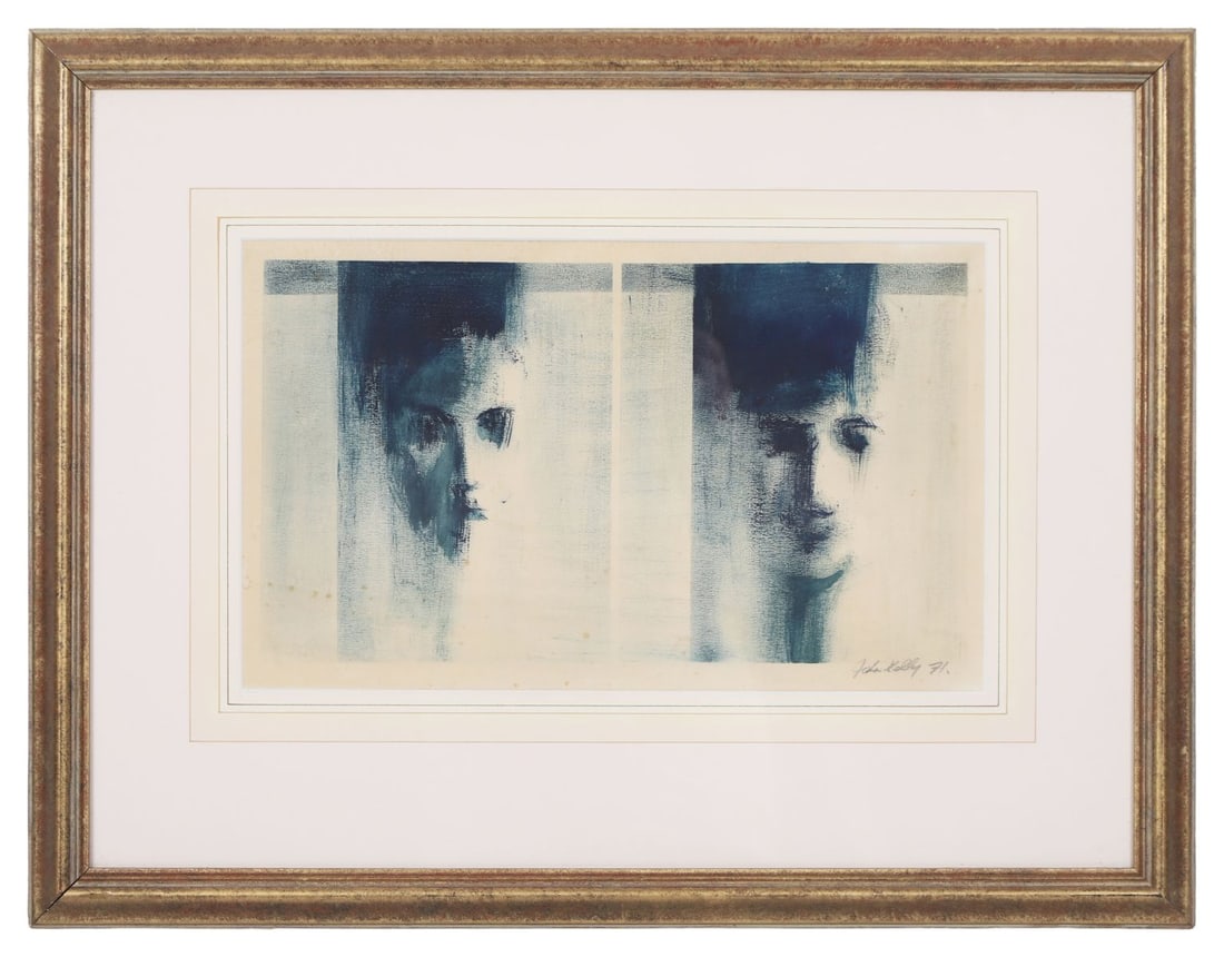 JOHN KELLY RHA (1932 - 2004): Title: Heads in Darkness (1971)Medium: Oil Pastel on PaperSignature: Signed and Dated Lower RightProvenance: Private CollectionFramed PICTURES AND PRINTS Wednesday 10th June 2026 16:15:00