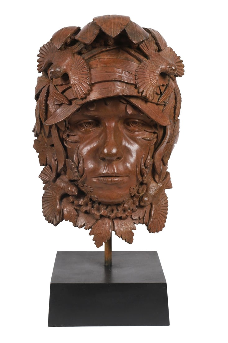 RORY BRESLIN (B. 1963): Title: The August Mask (From the Clew Bay Series)Medium: Bronze (No. 1 from an edition of 3)Signature: Signed and NumberedProvenance: The Artist's Private Collection, Co. MayoThe expression of the you