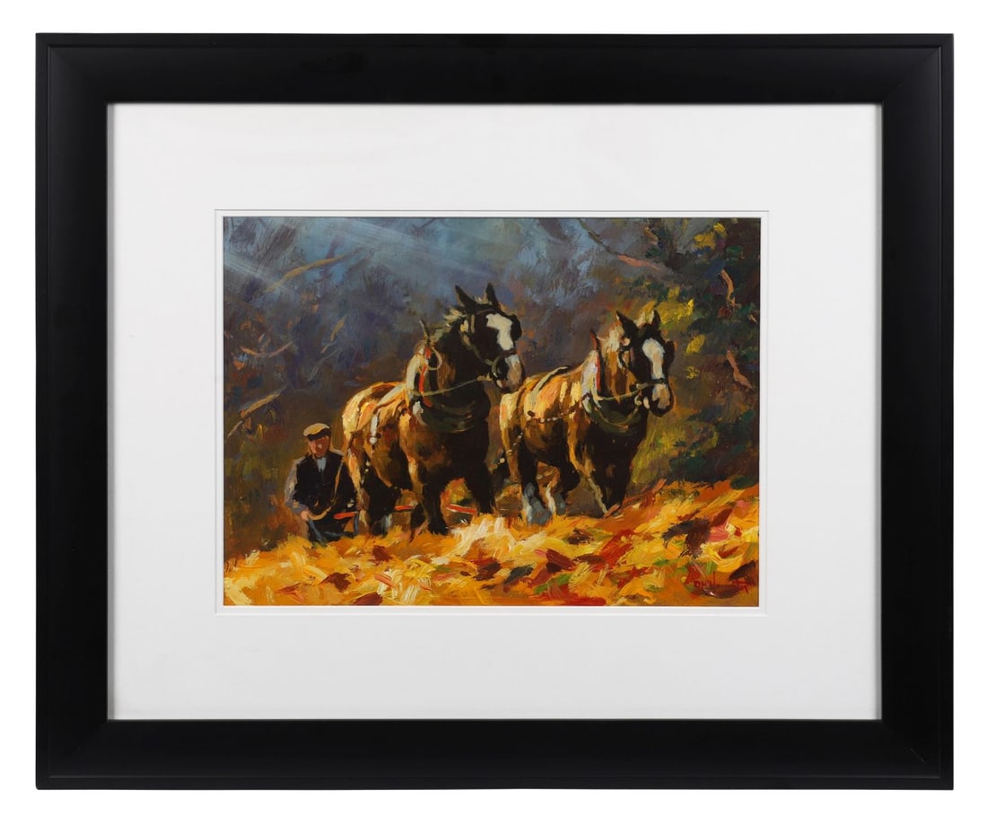 DONAL MCNAUGHTON (CONTEMPORARY): Title: Ploughing through the FieldsMedium: Oil on BoardSignature: Signed Lower RightProvenance: Private CollectionFramed PICTURES AND PRINTS Wednesday 10th June 2026 16:20:50