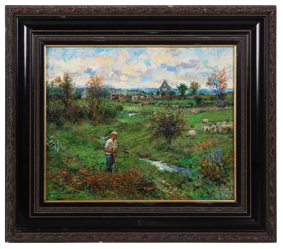 JACK CUDWORTH (1930 - 2010): Title: Navan, Co. MeathMedium: Oil on BoardSignature: Signed Lower Right and Inscribed VersoProvenance: Tom Caldwell Galleries, Belfast (Label Verso); Private CollectionFramed PICTURES AND PRINTS
