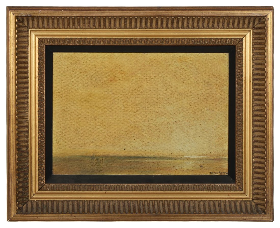 THOMAS RYAN PPRHA (1929 - 2021): Title: The Coming of Patrick (1975)Medium: Oil on BoardSignature: Signed Lower Right and Inscribed VersoProvenance: The Artist's Studio, Ashbourne, Co. Meath (Label Verso); Private CollectionFramed