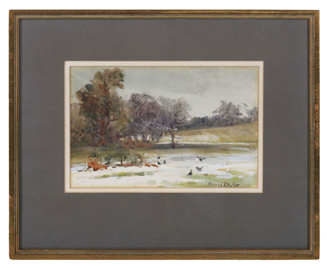 MILDRED ANNE BUTLER RA RWS (1858 - 1941): Title: The ThawMedium: WatercolourSignature: Signed Lower Right and Inscribed on Artist's Label VersoProvenance: The Artist's Studio, Kilmurry House, Co. Kilkenny (Artist's Label Verso); Combridge