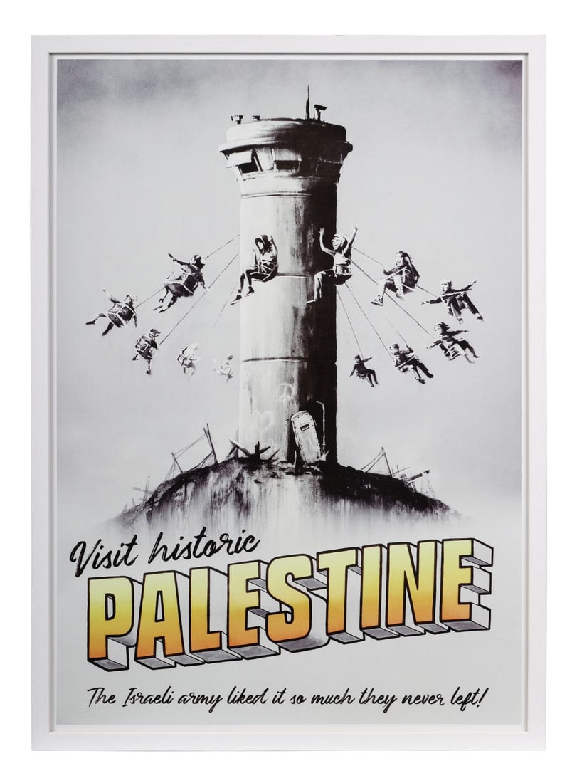 BANKSY (BRITISH, B. 1974): Title: Visit Historic PalestineMedium: PosterSignature: UnsignedProvenance: The Walled Off Hotel, Bethlehem (Original Invoice Verso), Where acquired by the Present OwnerFramed PICTURES AND PRINTS