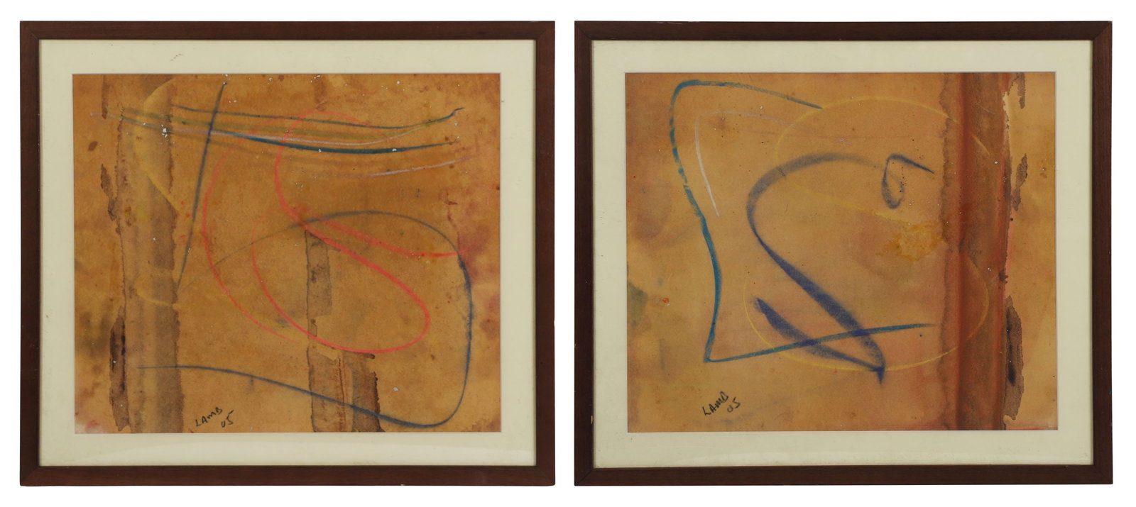 MATT LAMB (IRISH / AMERICAN, 1932 - 2012): Title: Abstract Composition (2005) (Pair)Medium: Mixed MediaSignature: Each Signed and DatedProvenance: Private CollectionFramed PICTURES AND PRINTS Wednesday 10th June 2026 17:14:10