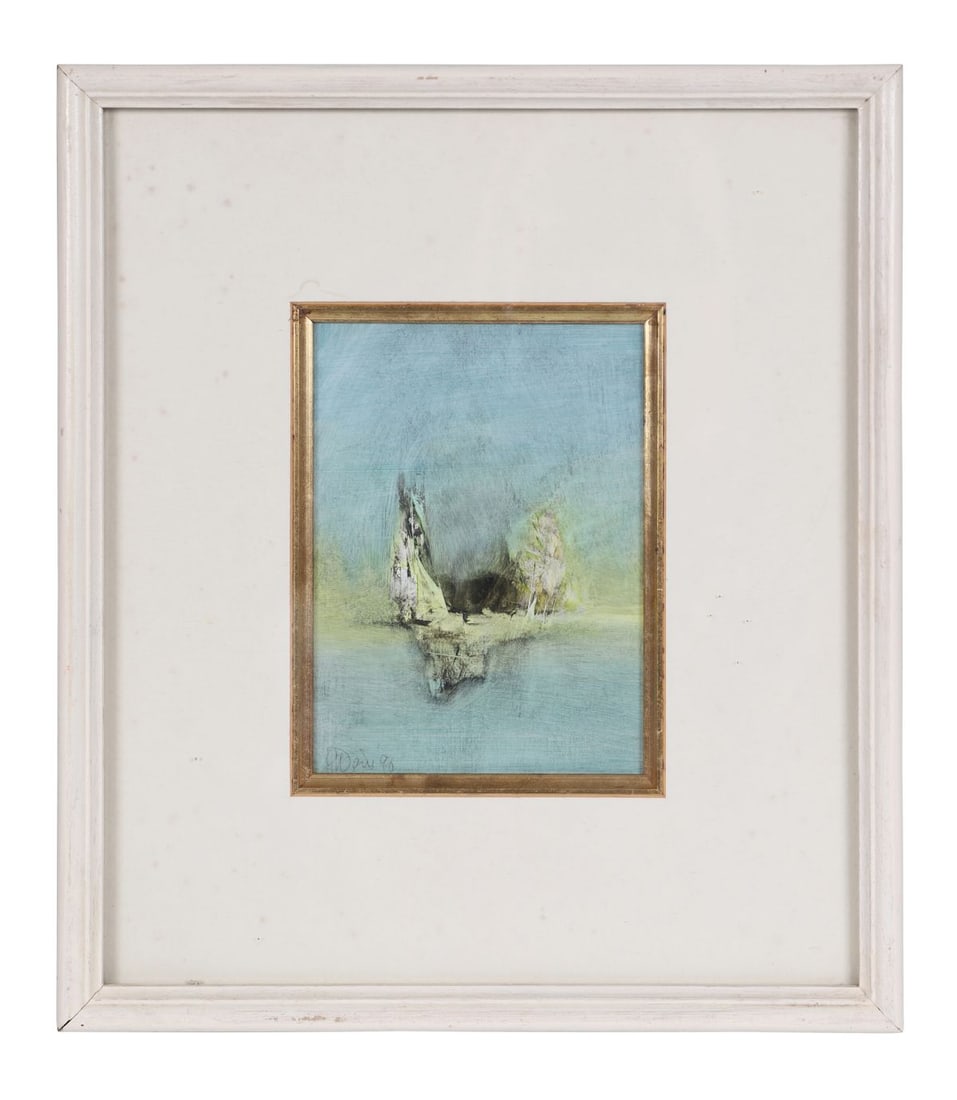 GERALD DAVIS (1938 - 2005): Title: Evening Sails (1996)Medium: Oil on BoardSignature: Signed and Dated Lower Left; Inscribed on Artist's Label VersoProvenance: The Artist's Studio, 11 Capel St., Dublin (Label Verso); Private Col