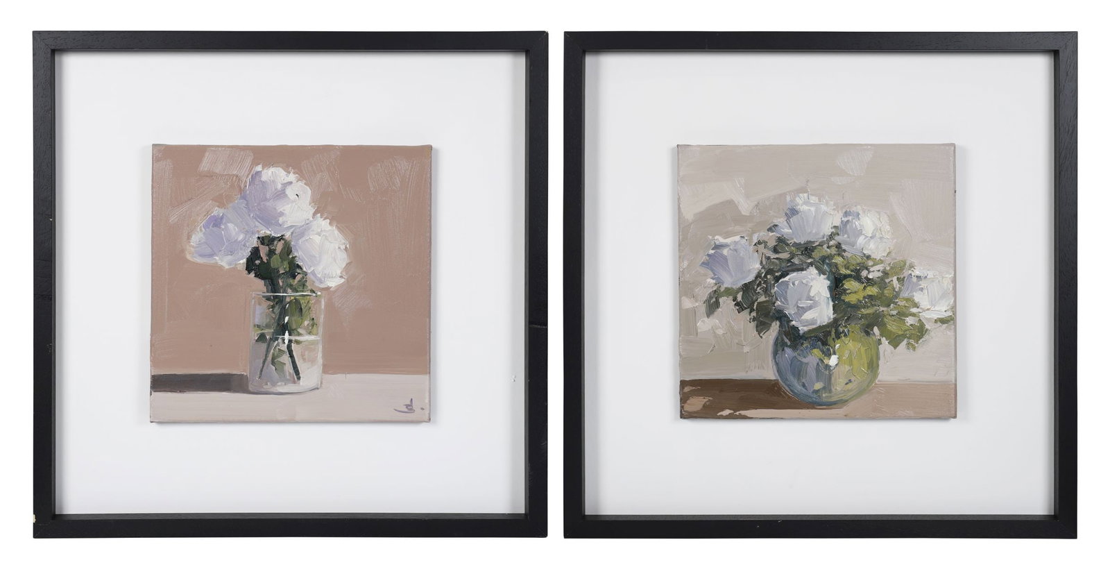 VIVEK MANDALIA (CONTEMPORARY): Title: Still Life of Flowers (Pair)Medium: Acrylic on CanvasSignature: One Signed with Monogram Lower Right; Second work UnsignedProvenance: Private CollectionFramed PICTURES AND PRINTS Wednesday