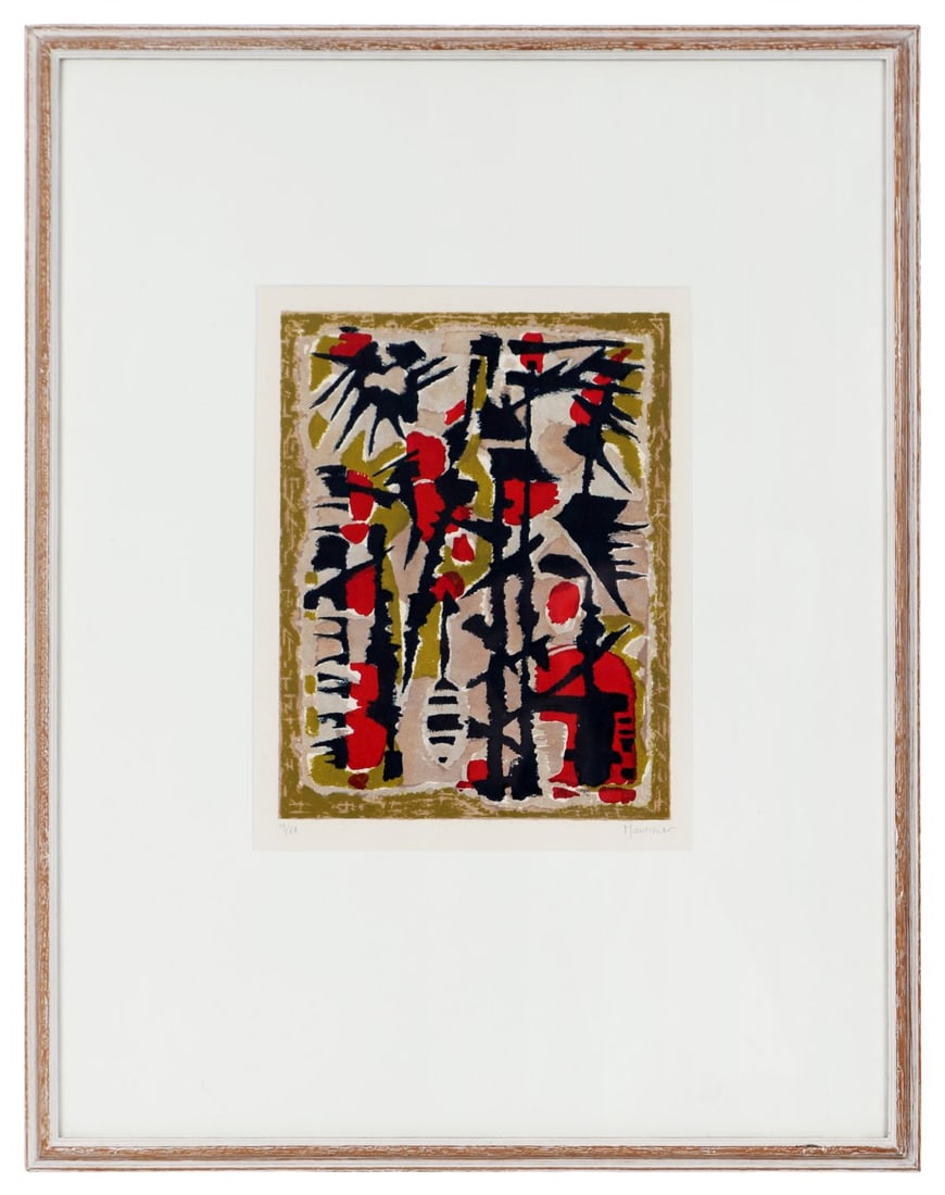 ALFRED MANESSIER (1911 - 1993): Title: Le Proces et la Flagellation (Trial and Flogging) (1949) Medium: Limited Edition Lithograph (No. 19/68)Signature: Signed Lower Right and Numbered Lower LeftProvenance: The Dawson Gallery, Dubli