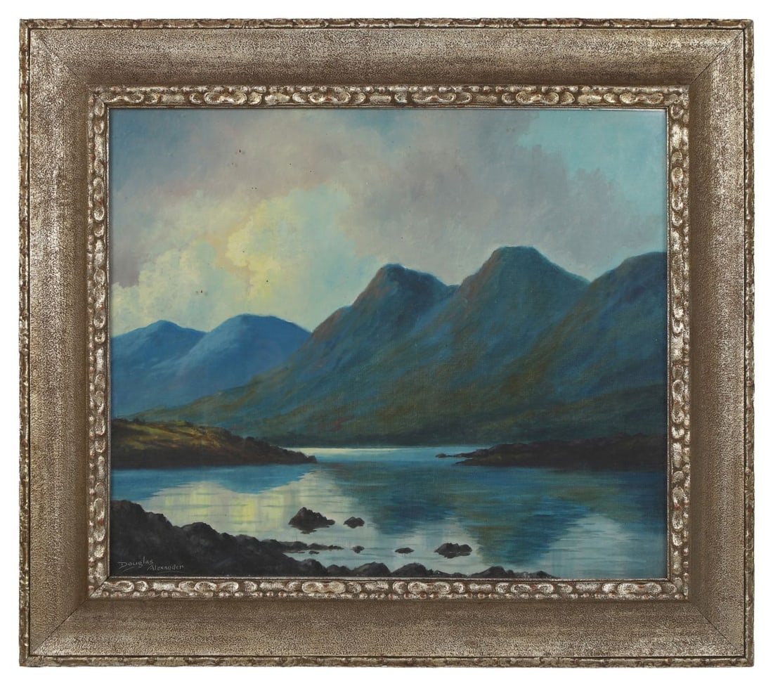 DOUGLAS ALEXANDER RHA (1871 - 1945): Title: The End of the Day, Among the Twelve Pins, ConnemaraMedium: Oil on BoardSignature: Signed Lower Left and Titled on Artist's Label VersoProvenance: The Victor Waddington Galleries, Dublin (Frami