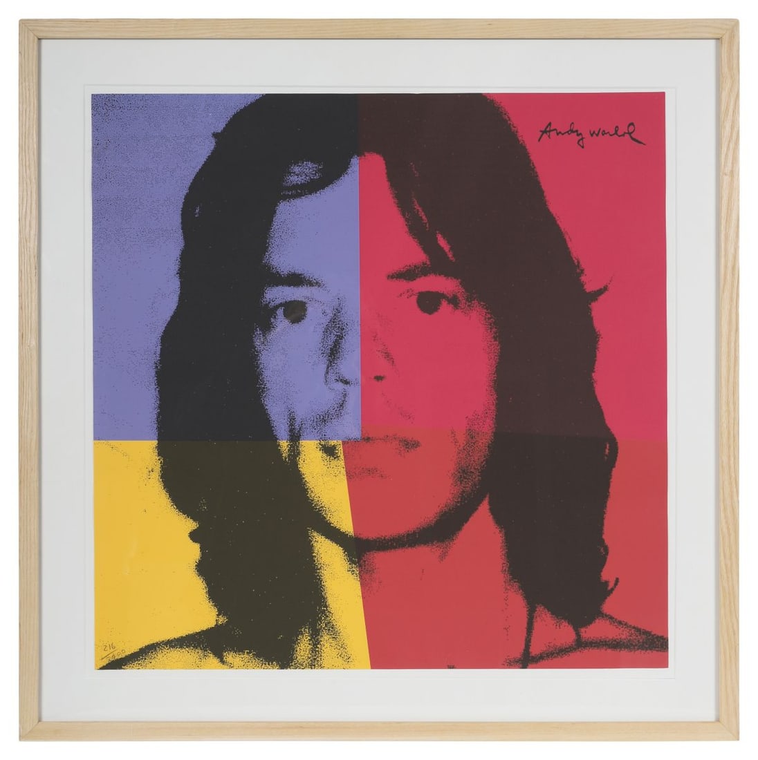 ANDY WARHOL (USA, 1928 - 1987): Title: Mick Jagger Medium: Limited Edition Offset Lithograph on Lenox Museum Paper (No. 216/2400)Signature: Printed Signature Upper Right; Certificate of Authenticity VersoProvenance: Private Collecti