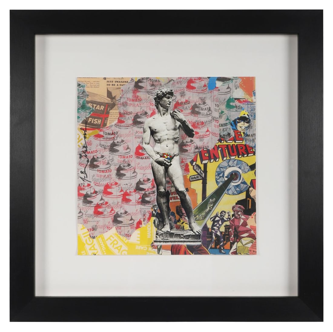 MR. BRAINWASH (FRENCH, B. 1966): Title: Rubik's David (2020)Medium: Unique Silkscreen with Mixed Media Signature: Signed Centre Left; Signed and Inscribed Verso (Also with Artist's Thumbprint) Provenance: Charles Gilmore, Belfast (La