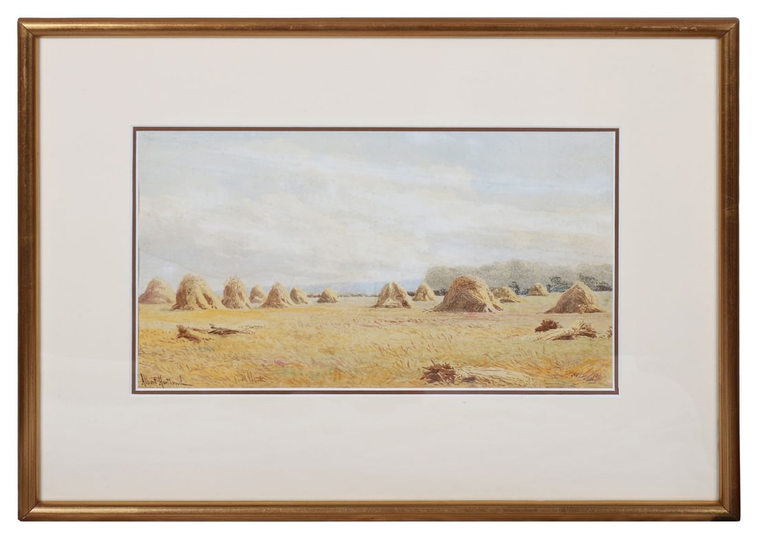 HENRY ALBERT HARTLAND (1840 - 1893): Title: HaystacksMedium: WatercolourSignature: Signed Lower LeftProvenance: Private CollectionFramed PICTURES AND PRINTS Wednesday 10th June 2026 17:52:30