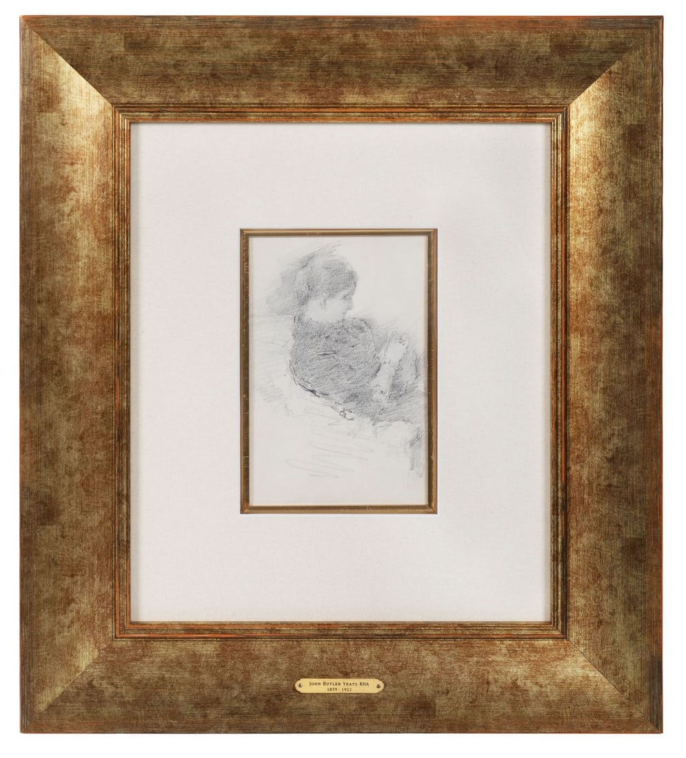 JOHN BUTLER YEATS RHA (1839 - 1922): Title: Lady RestingMedium: Pencil SketchSignature: UnsignedProvenance: Yeats Family Collection; Private CollectionFramed PICTURES AND PRINTS Wednesday 10th June 2026 17:59:10