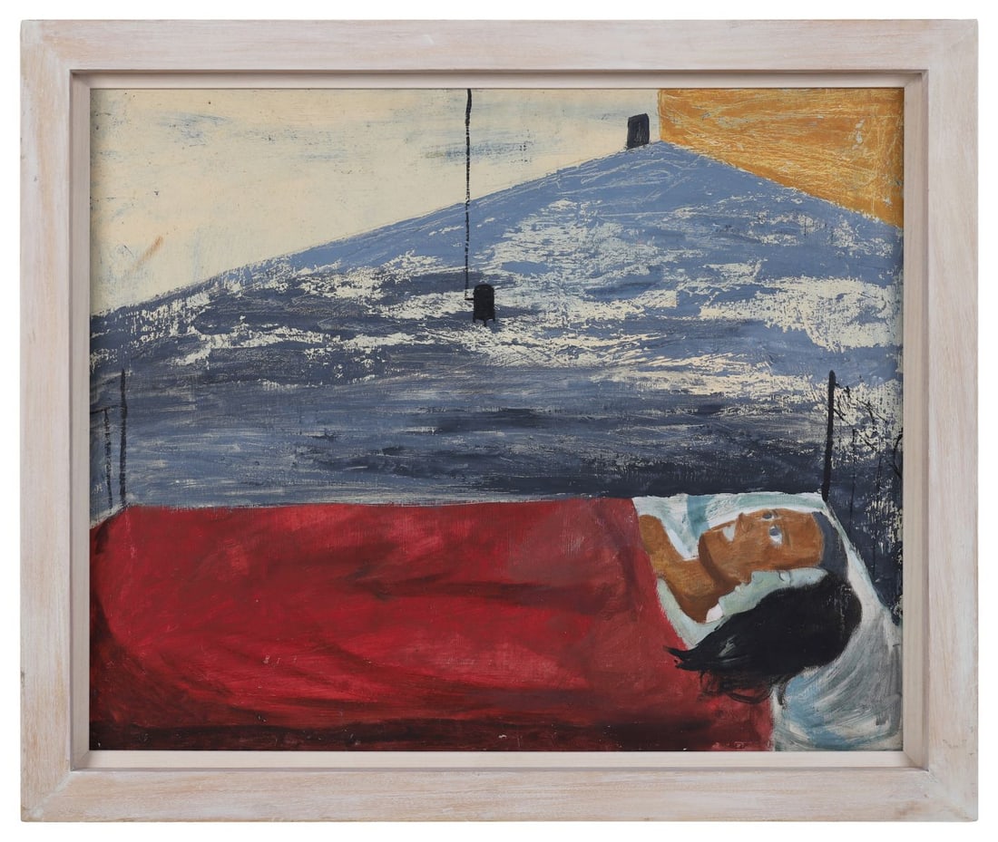 RICHARD O'NEILL (1923 - 2009): Title: In Bed (C. 1948)Medium: Oil on BoardSignature: UnsignedProvenance: Adam's, 'Richard O'Neill - A Painter Rediscovered', Dublin, 14 August 2025, Lot 6, Where acquired by the Present OwnerFramed