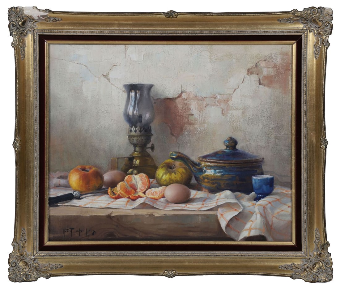 ROBERT CHAILLOUX (FRENCH, 1913 - 2006): Title: Still Life with Fruit, Lamp and PotMedium: Oil on CanvasSignature: Signed Lower LeftProvenance: Private CollectionFramed PICTURES AND PRINTS Wednesday 10th June 2026 18:25:00