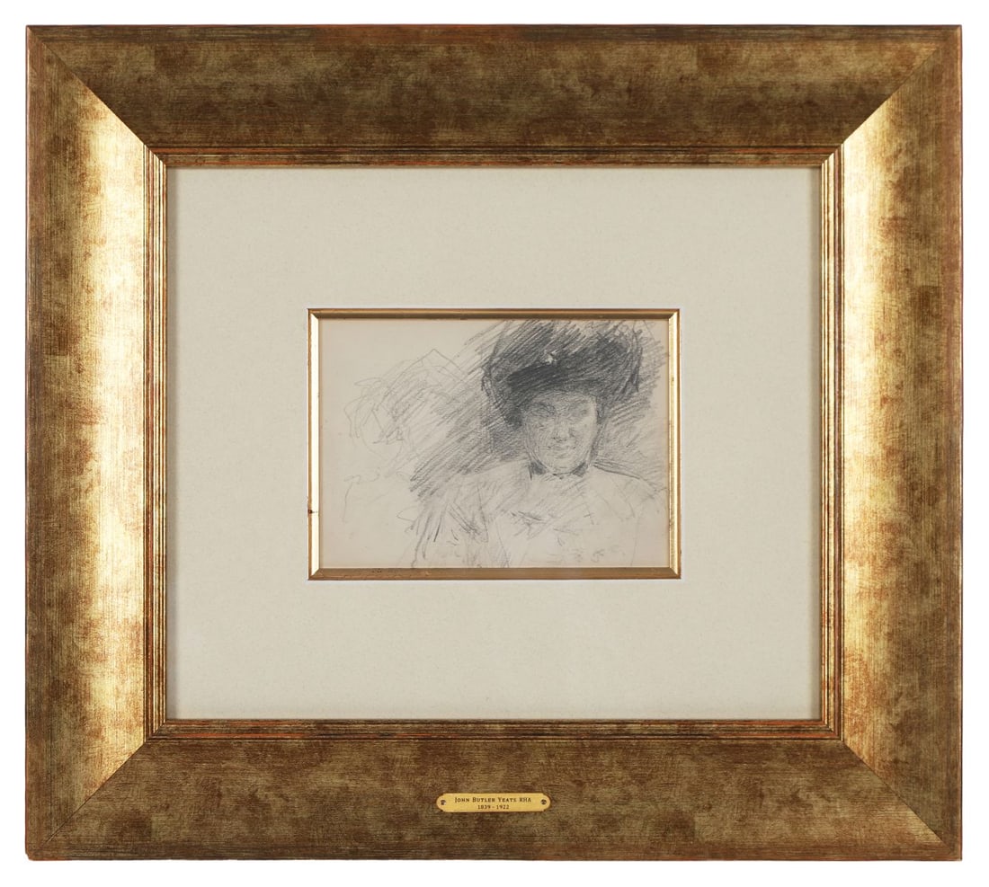 JOHN BUTLER YEATS RHA (1839 - 1922): Title: The New HatMedium: Pencil SketchSignature: UnsignedProvenance: Yeats Family Collection; Private CollectionFramed PICTURES AND PRINTS Wednesday 10th June 2026 18:31:40