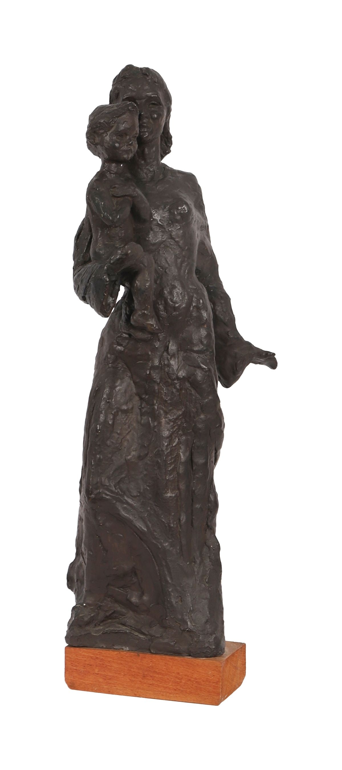 MELANIE LE BROCQUY HRHA (1919 - 2018): Title: Mother and Child (1949)Medium: Unique Bronzed Plaster MaquetteSignature: Signed and DatedProvenance: Adam's, 'The Sybil Connolly Sale', Dublin, November 1998; Private CollectionFramed SCULPTURE