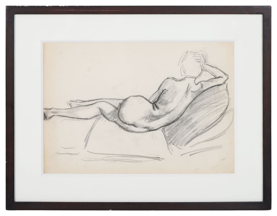 RODERIC O'CONOR RHA (1860 - 1940): Title: Reclining Female NudeMedium: Charcoal on PaperSignature: UnsignedProvenance: Millon, 'Small Works by Great Masters - Paintings from the 19th and 20th Centuries', Paris, 9 December 2025, Lot