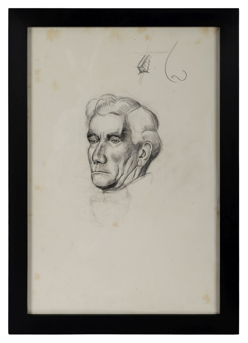 CONSTANCE GORE - BOOTH (1868 - 1927): COUNTESS MARKIEVICZ (1868 - 1927)Title: Bust - Length Portrait Study of a GentlemanMedium: Pencil SketchSignature: UnsignedProvenance: The Gore-Booth Family Collection, Lissadell House, Co. Sligo;